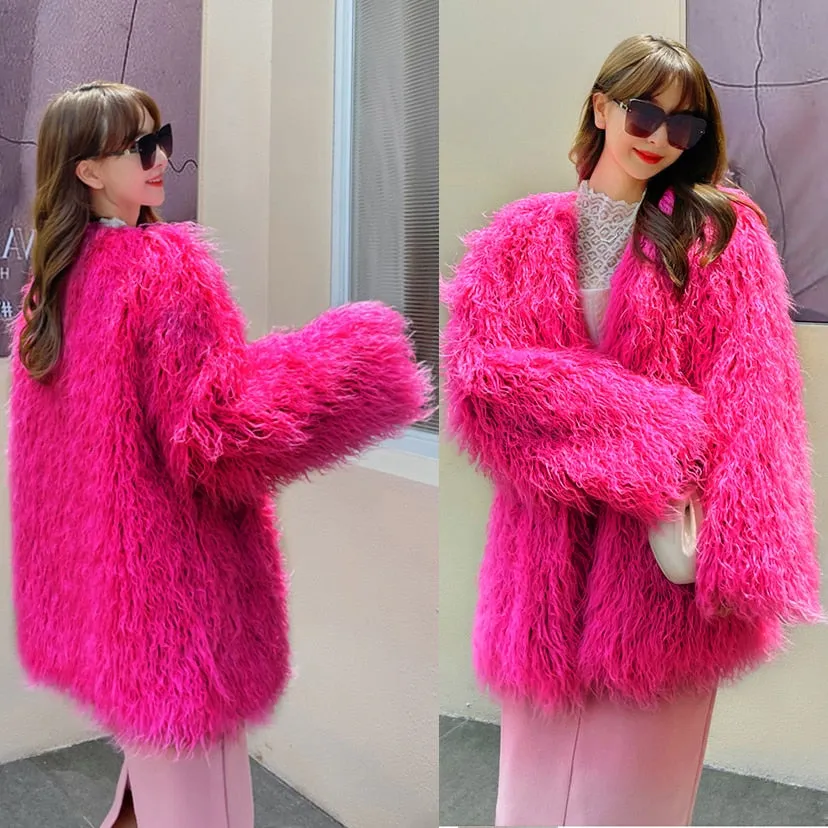 Candy Boho Faux Fur Jacket