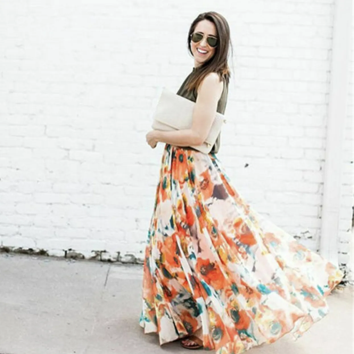 Chiffon Floral Maxi Skirt