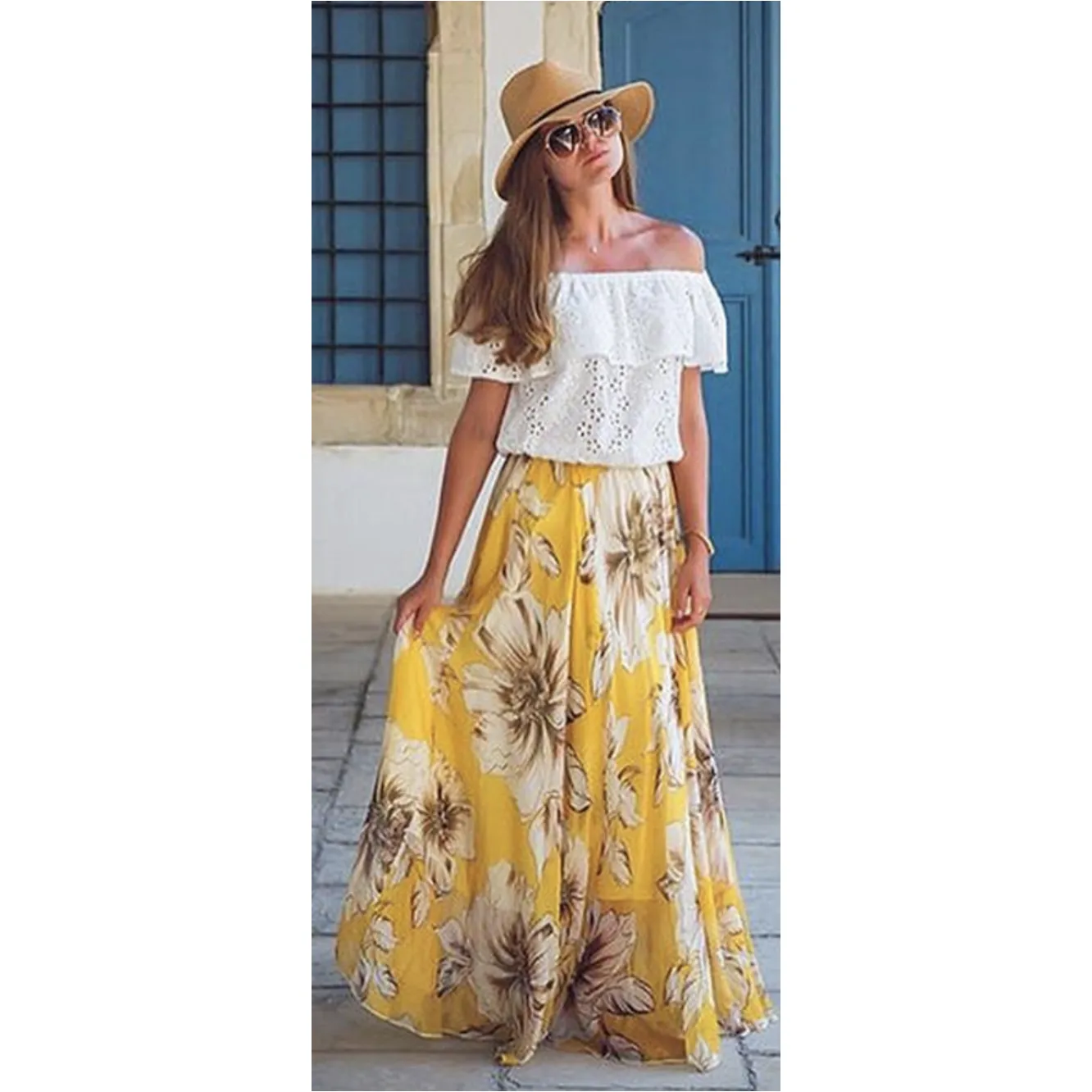 Chiffon Floral Maxi Skirt