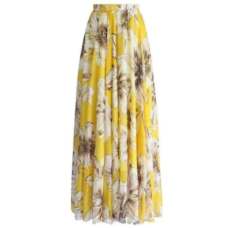 Chiffon Floral Maxi Skirt