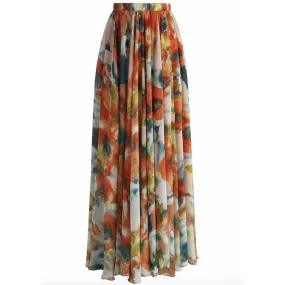 Chiffon Floral Maxi Skirt