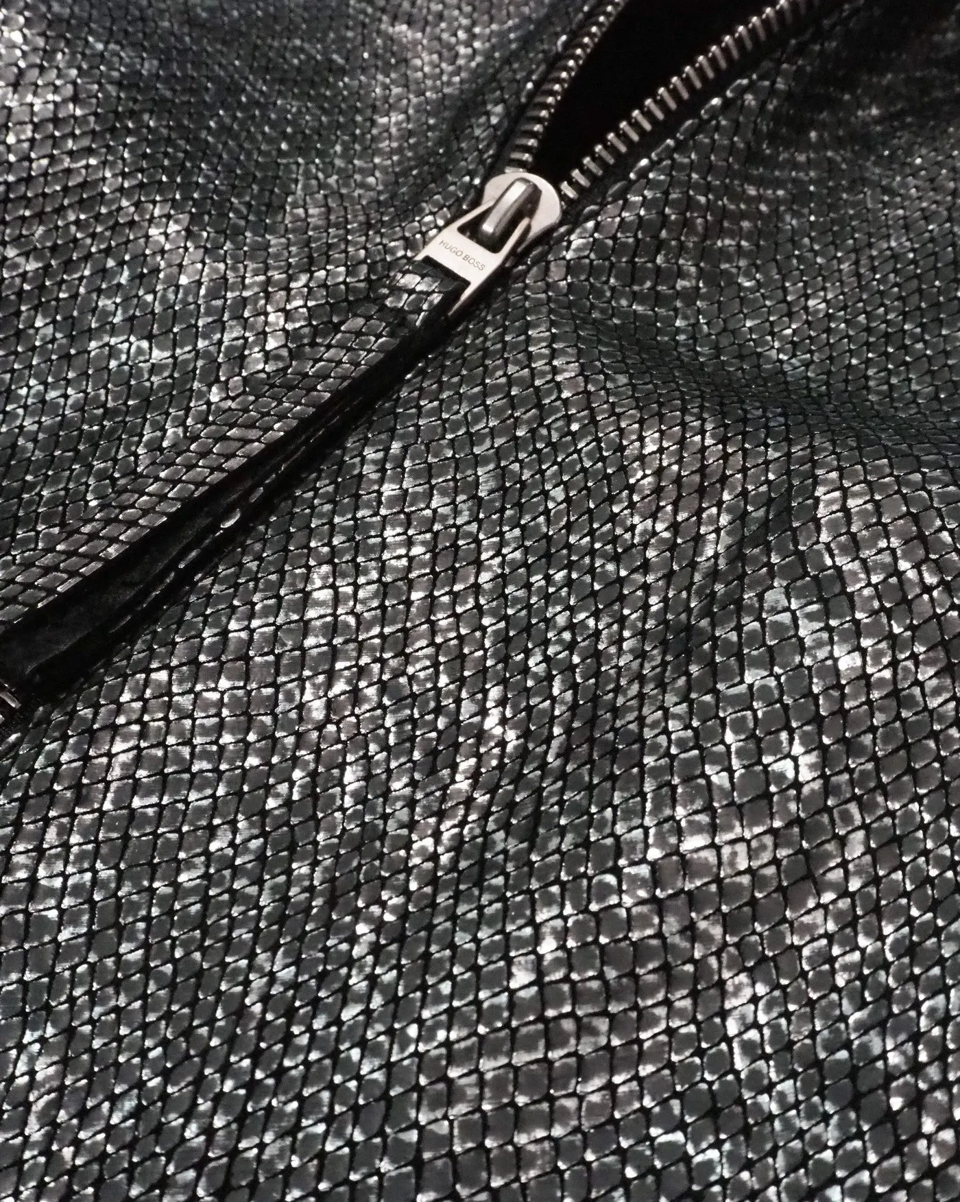 'Codes' Shearling Silver Leather Jacket