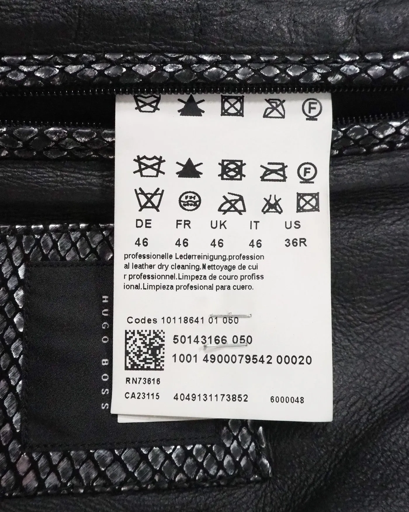 'Codes' Shearling Silver Leather Jacket