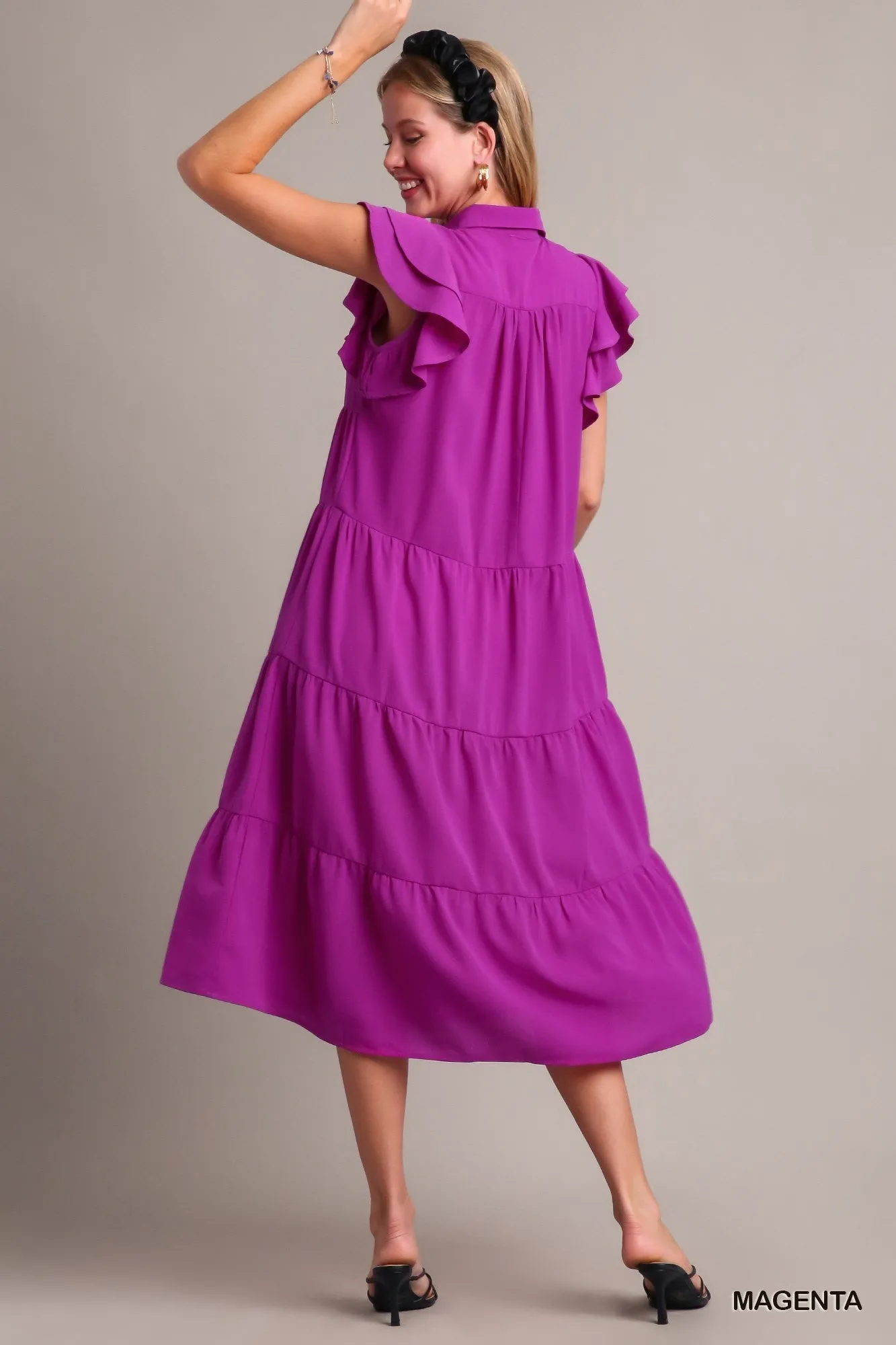 Collar Tier Maxi Dress