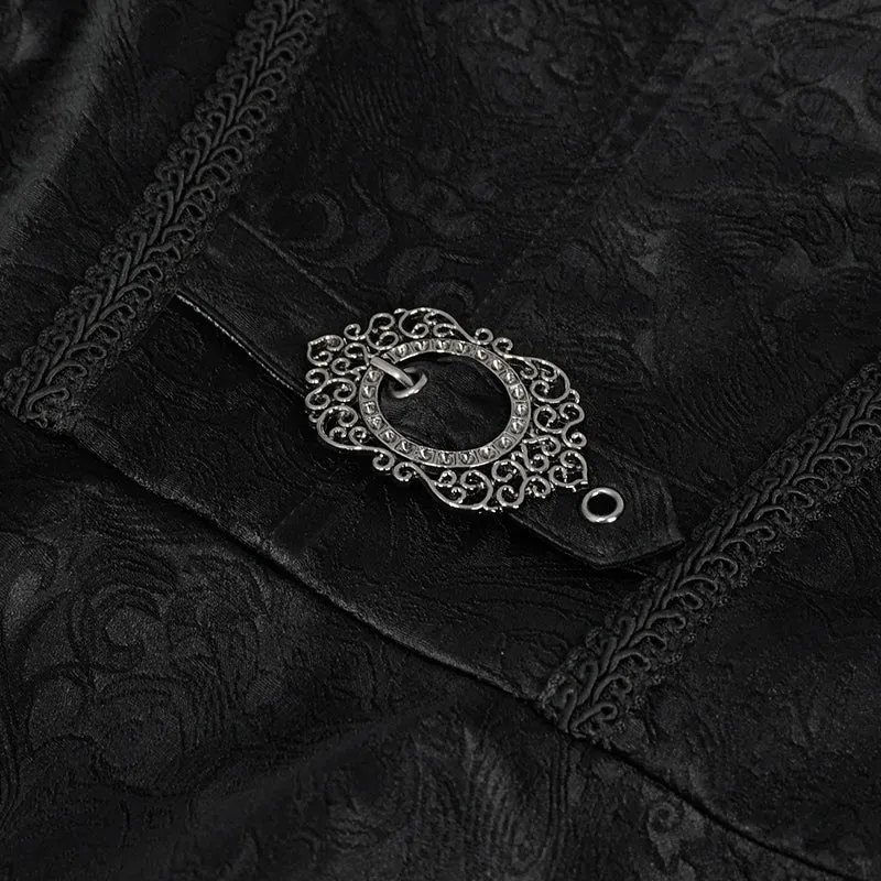 CT211 Patterned leather lace bell-sleeve jacket