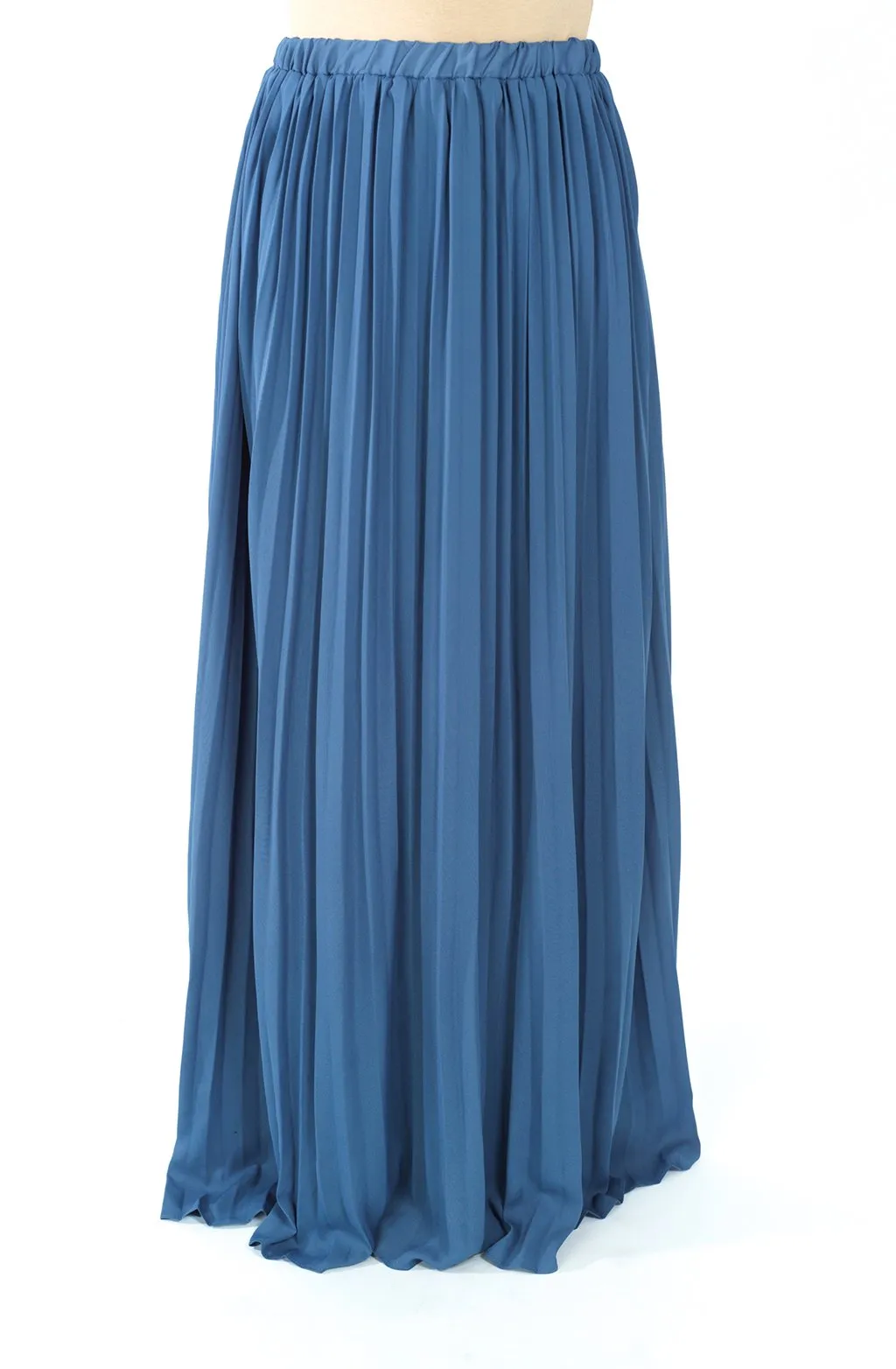 Denim pleated Maxi Skirt