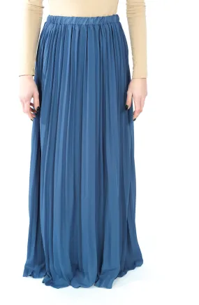 Denim pleated Maxi Skirt