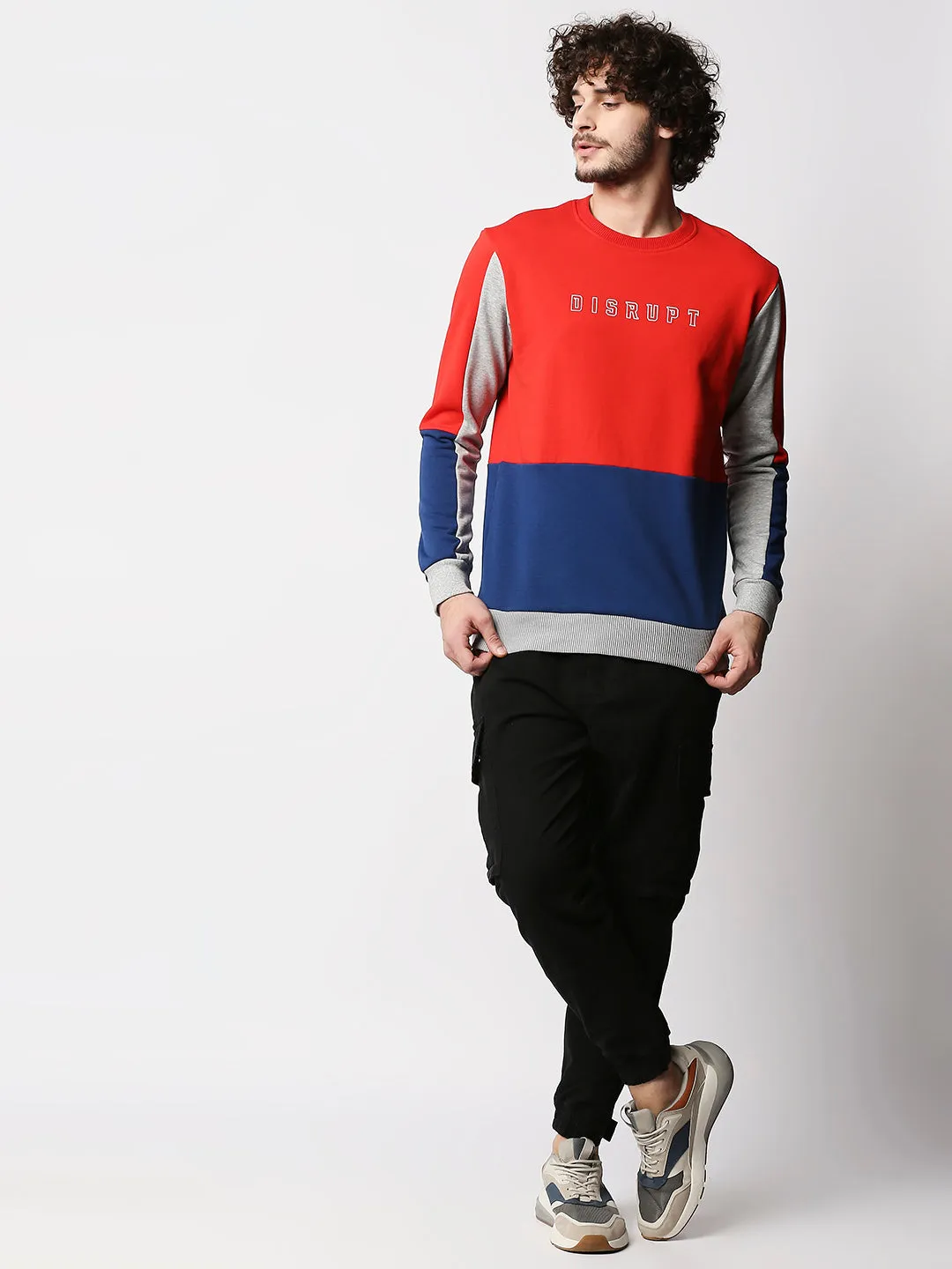 Disrupt Mens Grey Colorblock Pullover
