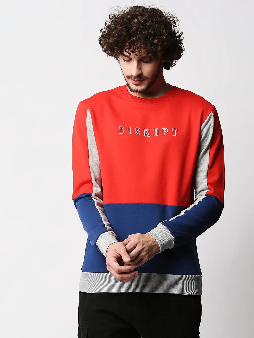 Disrupt Mens Grey Colorblock Pullover
