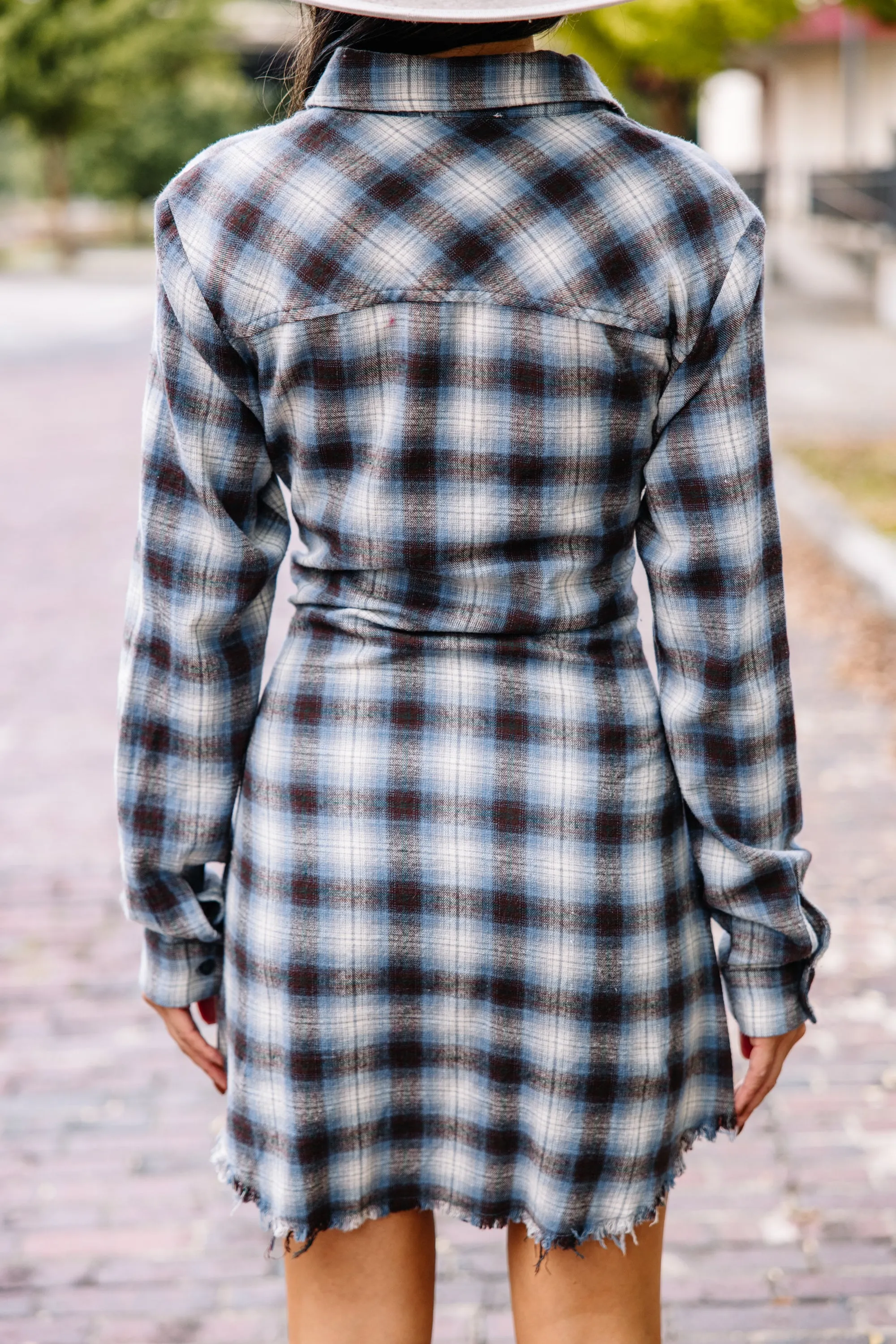 Dream Easy Blue Plaid Dress