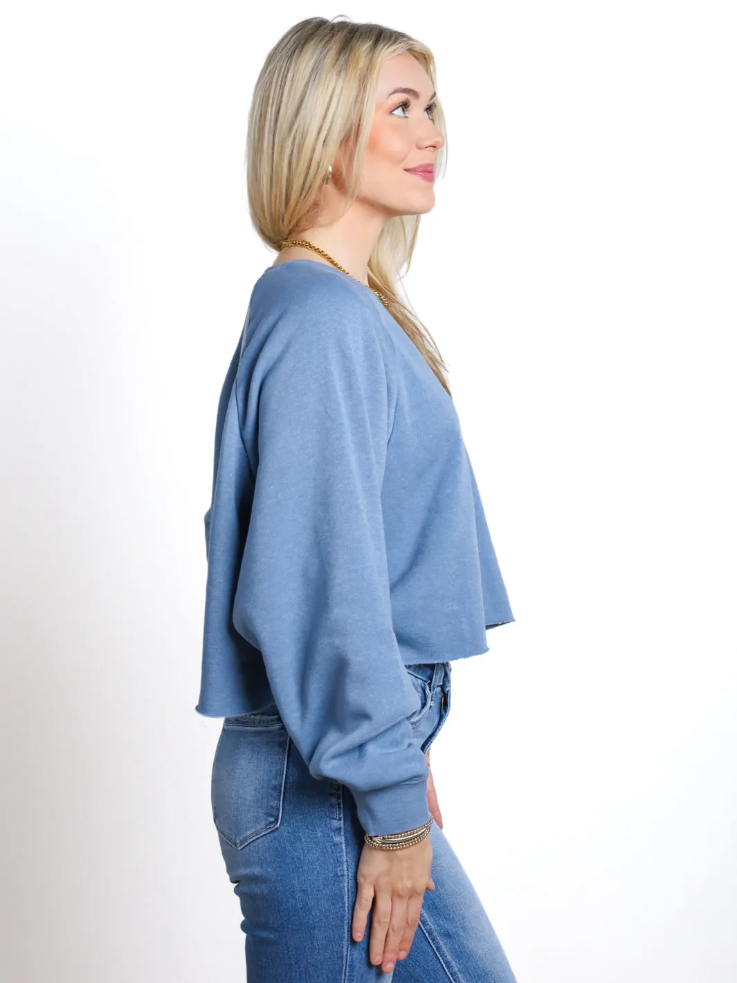 Dreamy Grace Raw Hem Sweatshirt