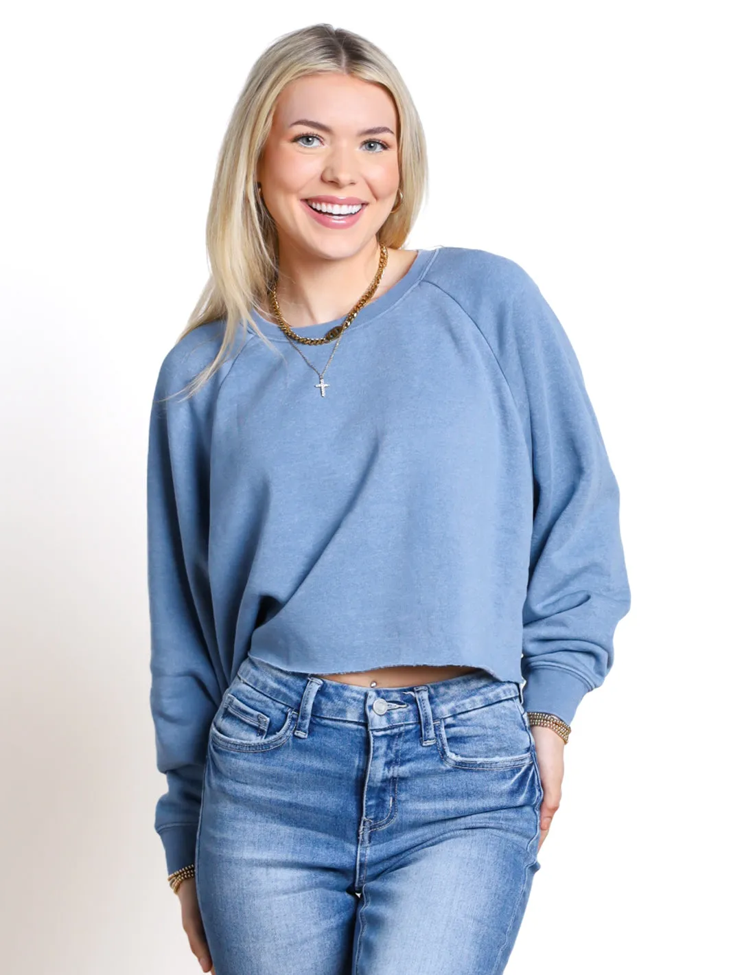 Dreamy Grace Raw Hem Sweatshirt