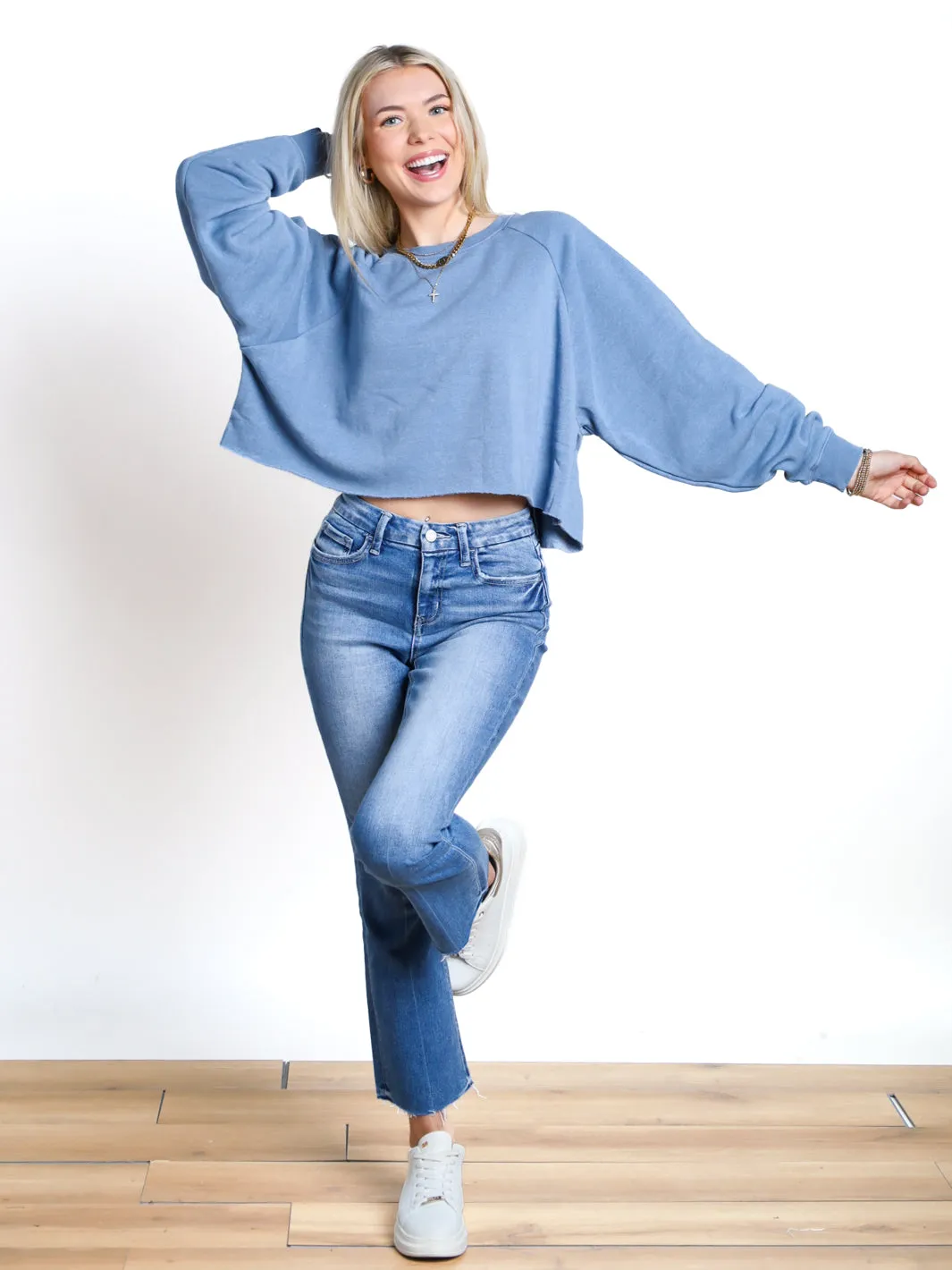 Dreamy Grace Raw Hem Sweatshirt