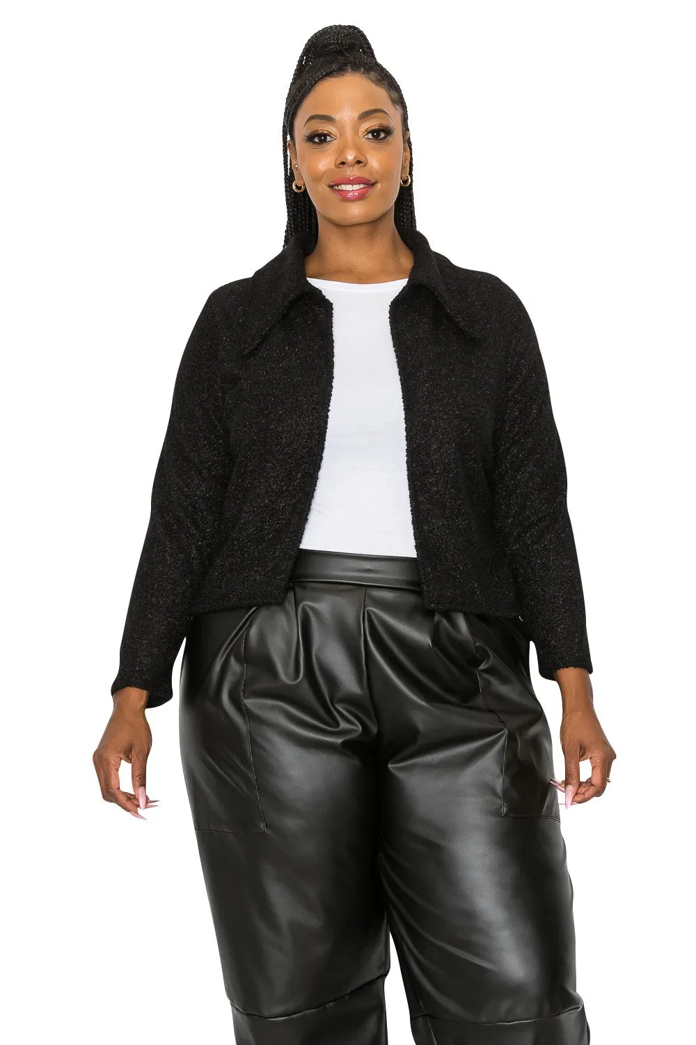 Erica Faux Shearling Crop Jacket
