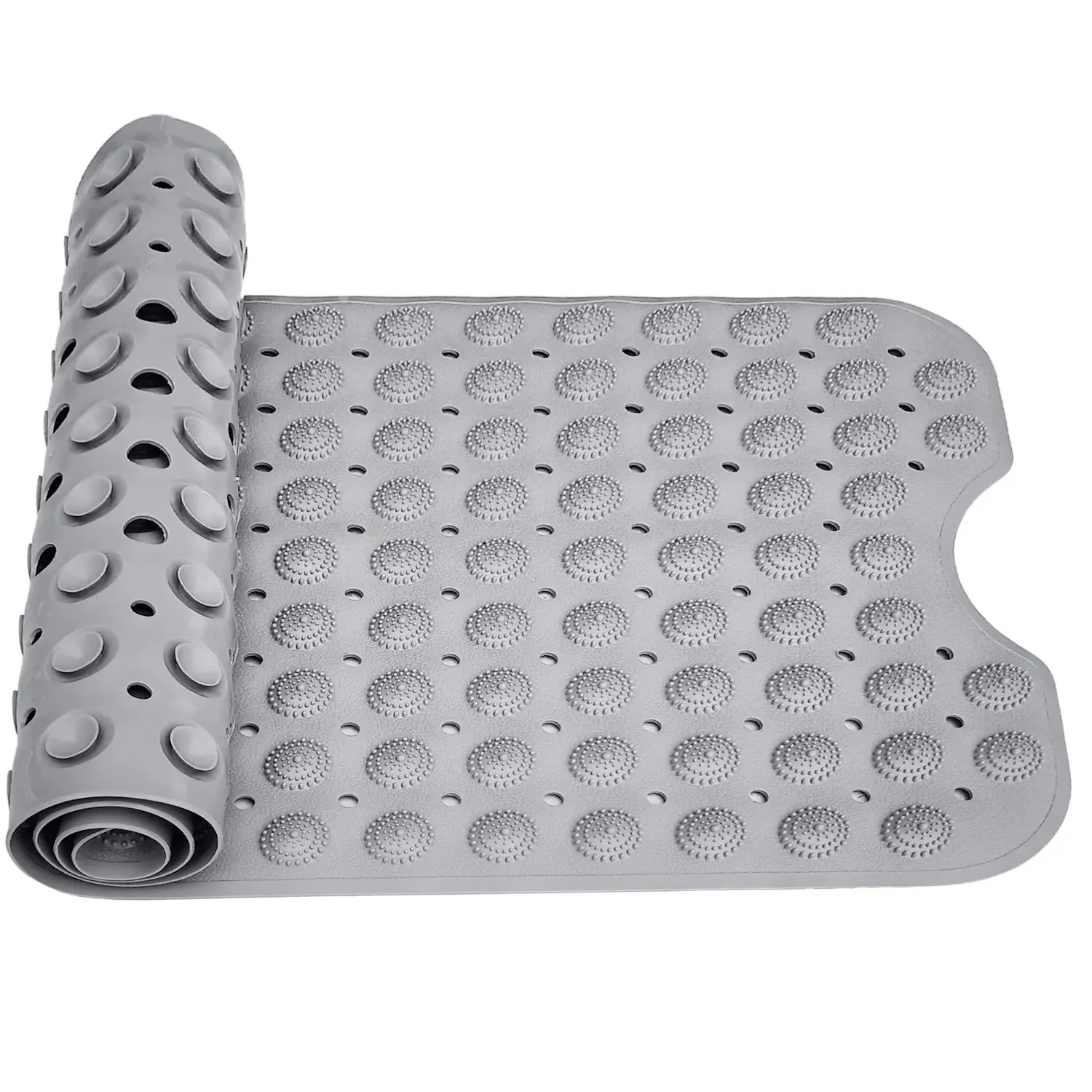 Experia Anti Slip Bath Mat with Suction Cup - 100 x 40 cm (Grey Color With Accu Pebble)