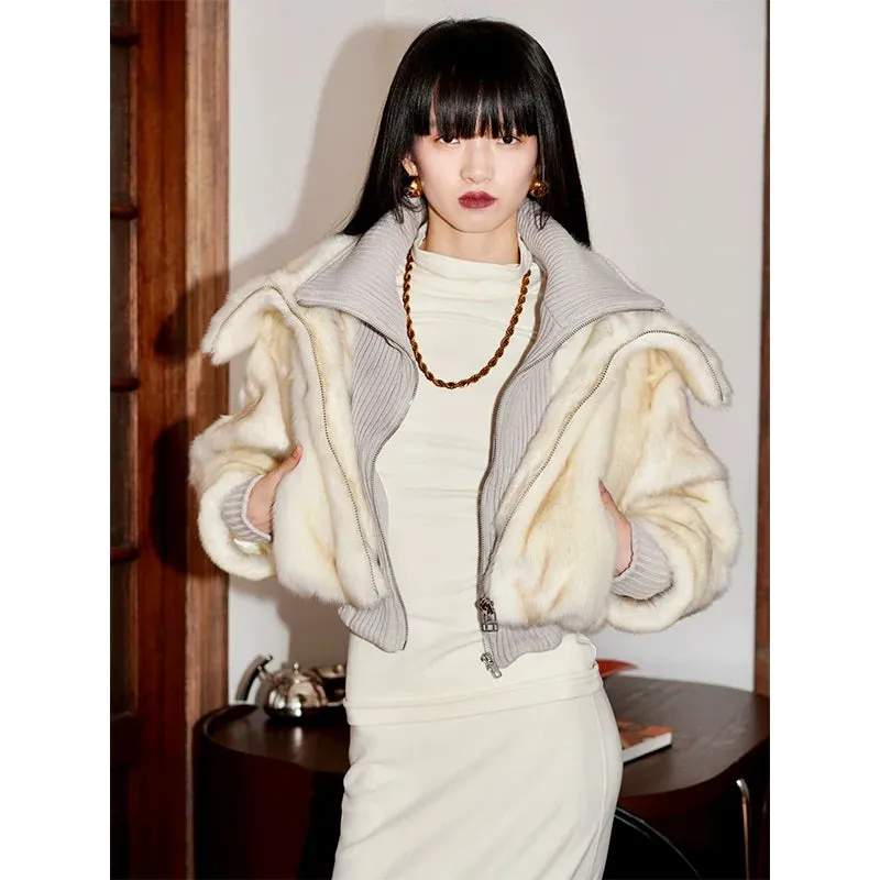 Faux Fur Splicing Coat