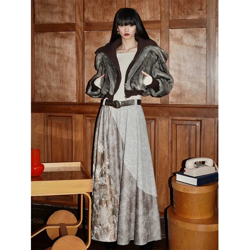 Faux Fur Splicing Coat