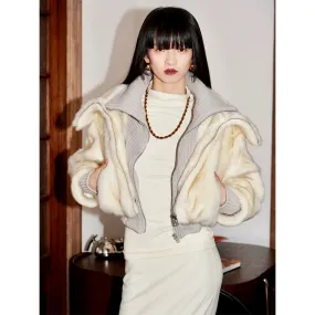 Faux Fur Splicing Coat
