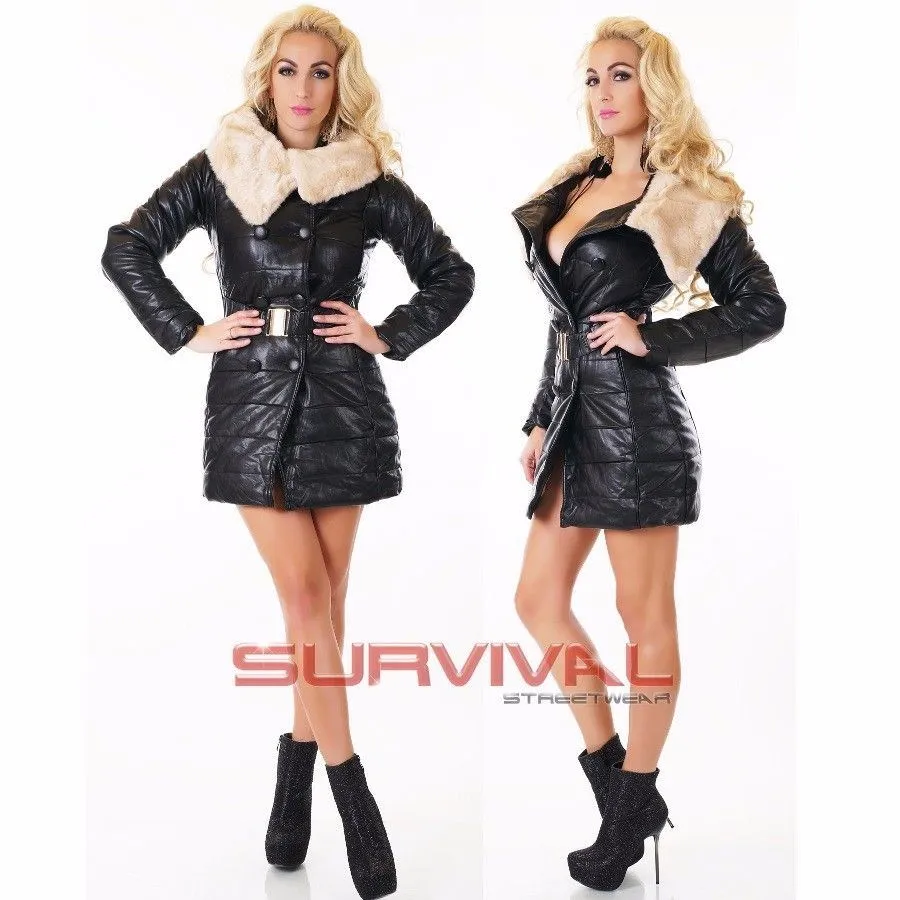 Faux Leather Coat