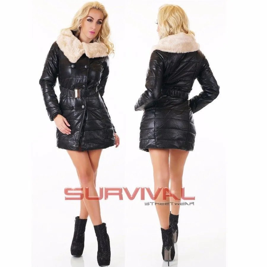 Faux Leather Coat