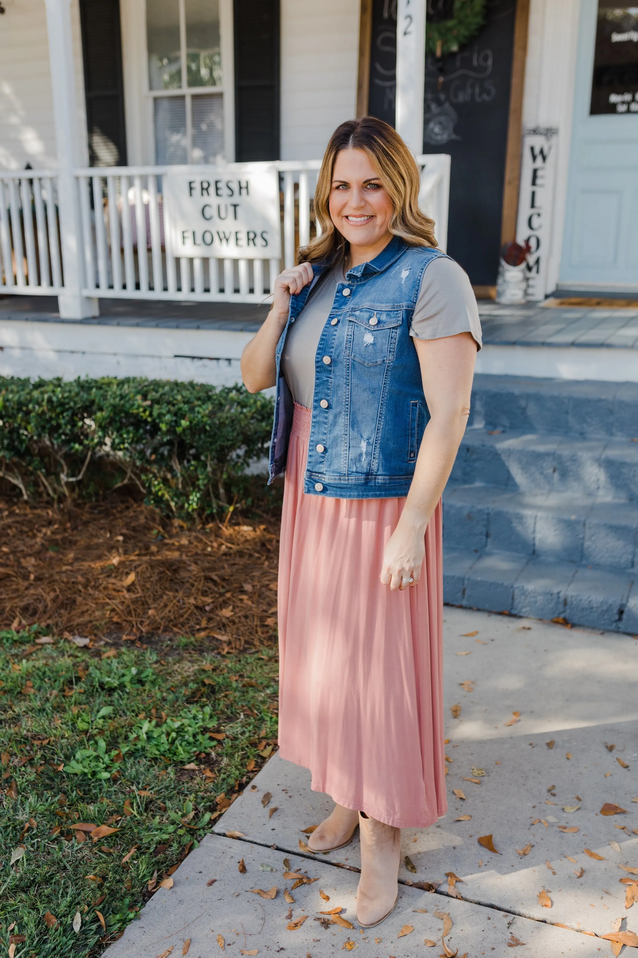 FINAL SALE Blushing Midi Skirt