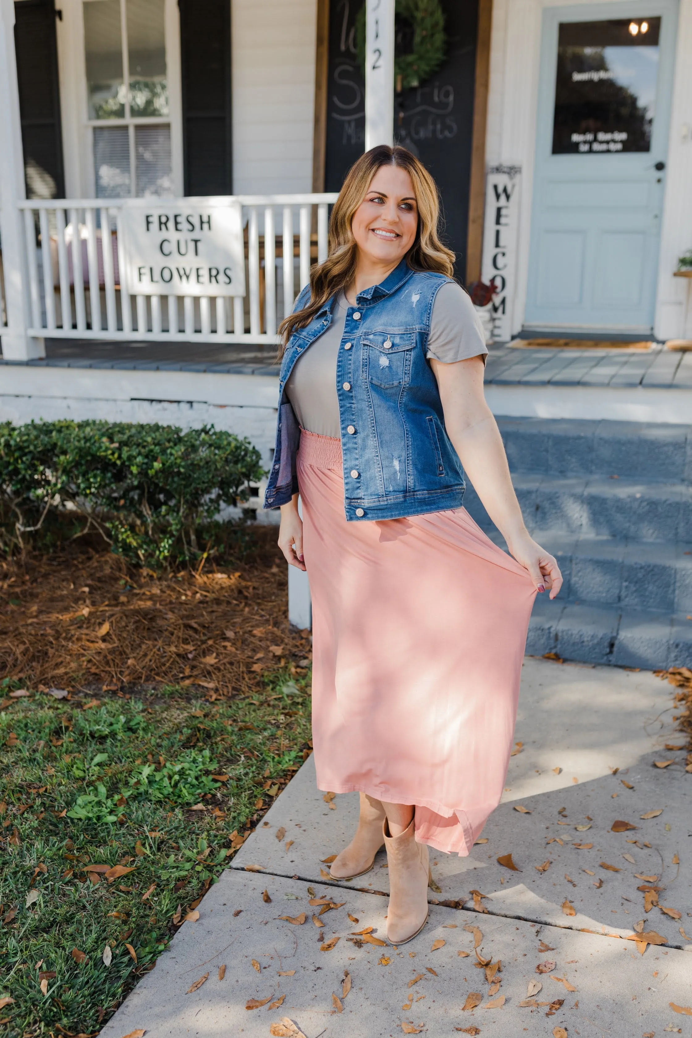 FINAL SALE Blushing Midi Skirt