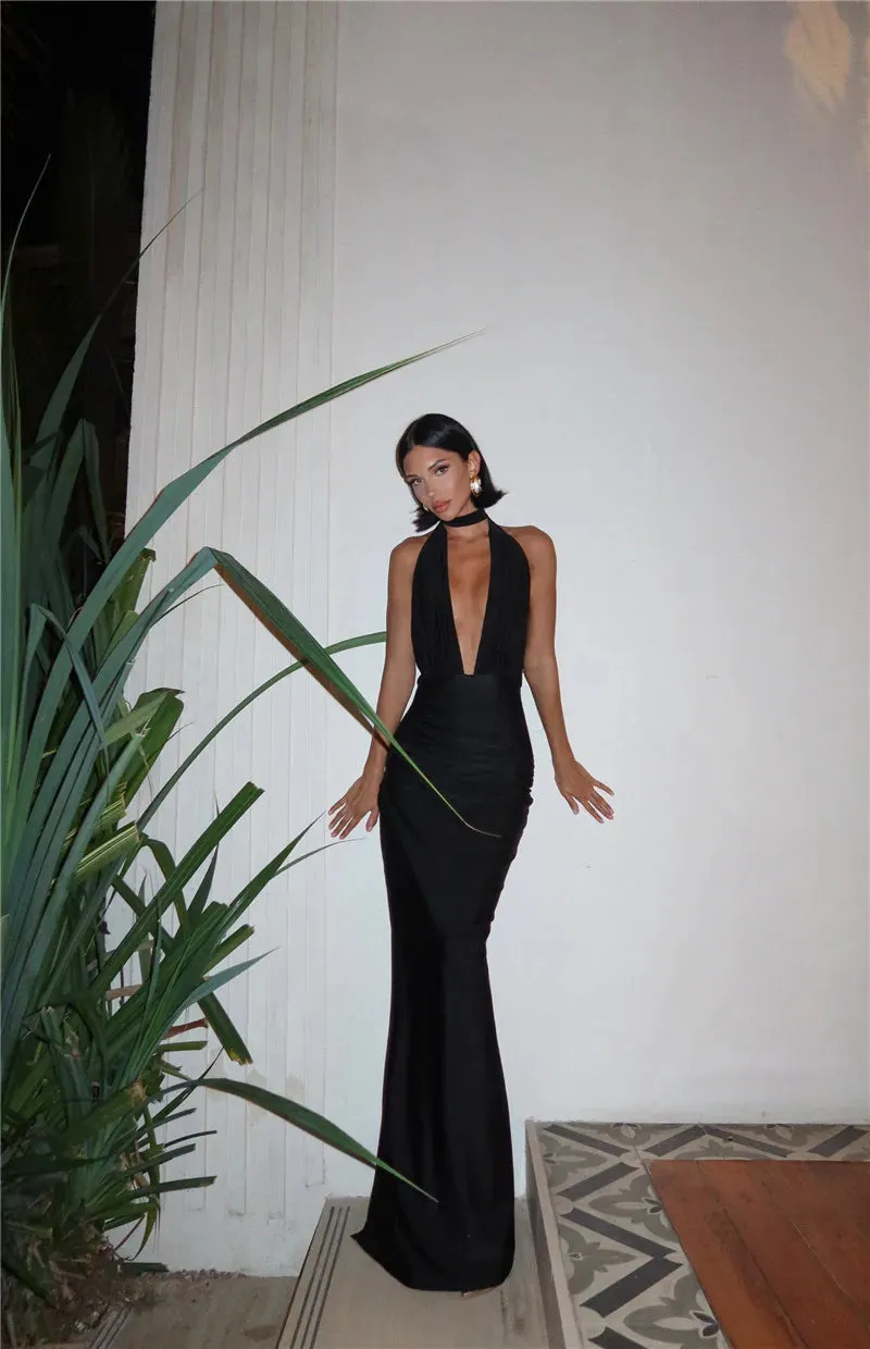 Halter Neck Maxi Dress