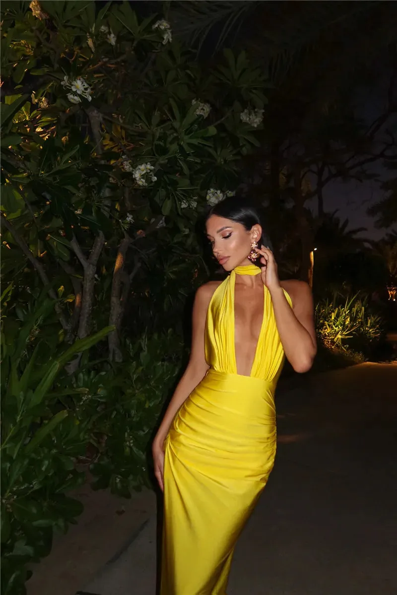 Halter Neck Maxi Dress