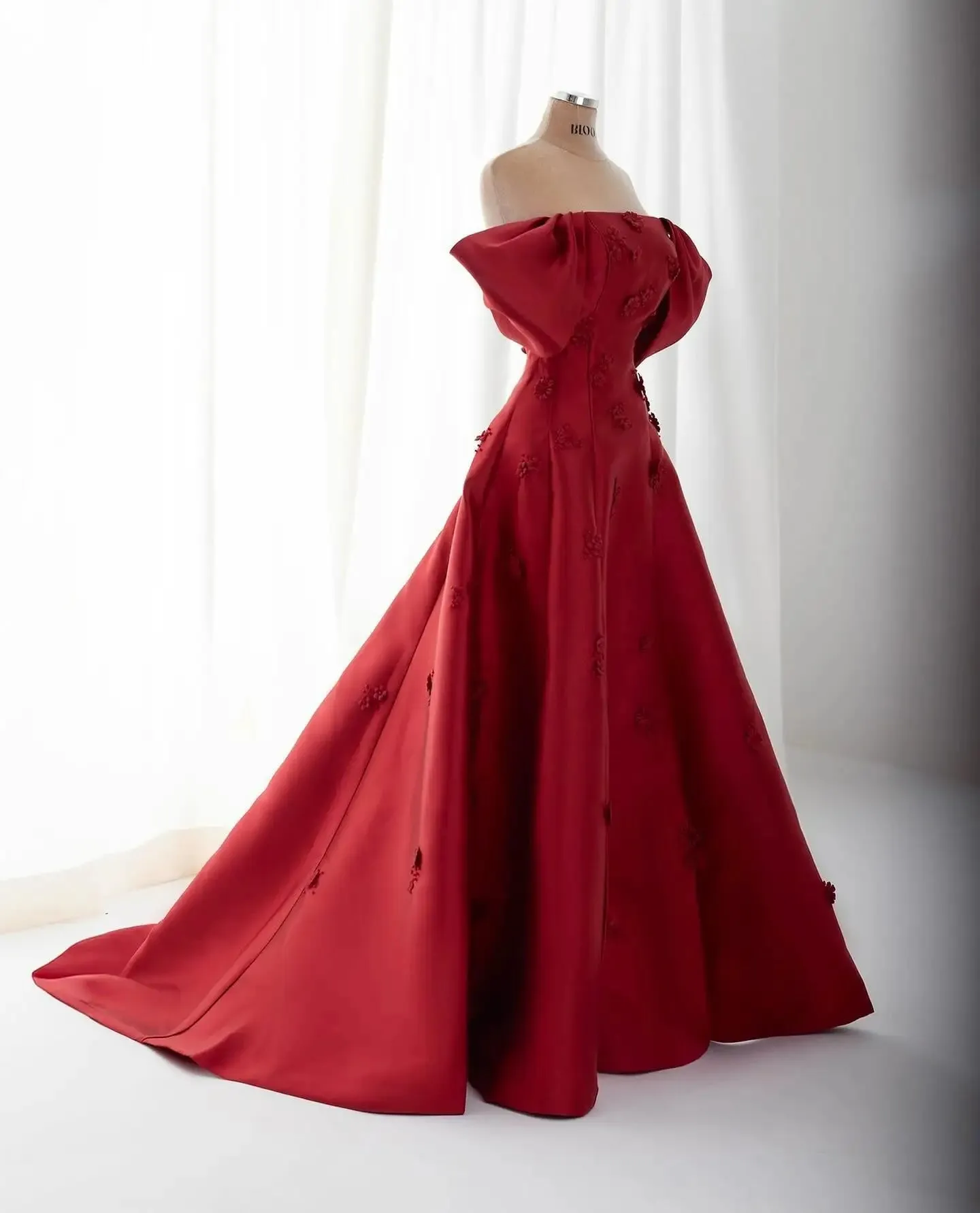 HELEN Luxury Off Shoulder 3D Flowers Evening Dress