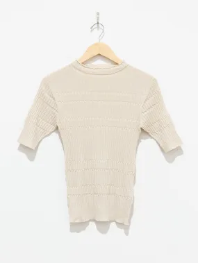 High Twist Cotton Ribbed Knit - Off White