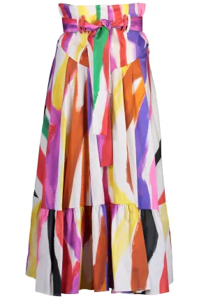 High Waist Printed Maxi Skirt