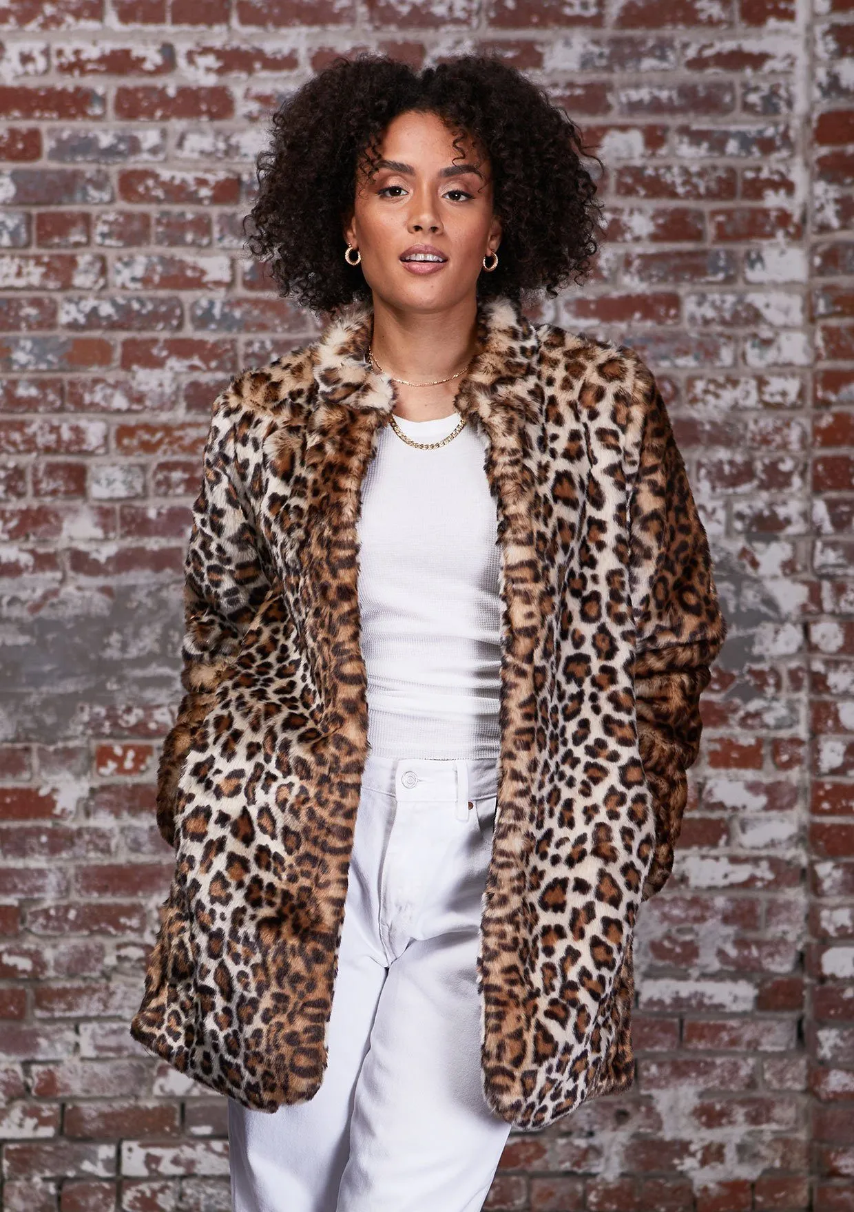 Hot Spot Faux Fur Leopard Coat