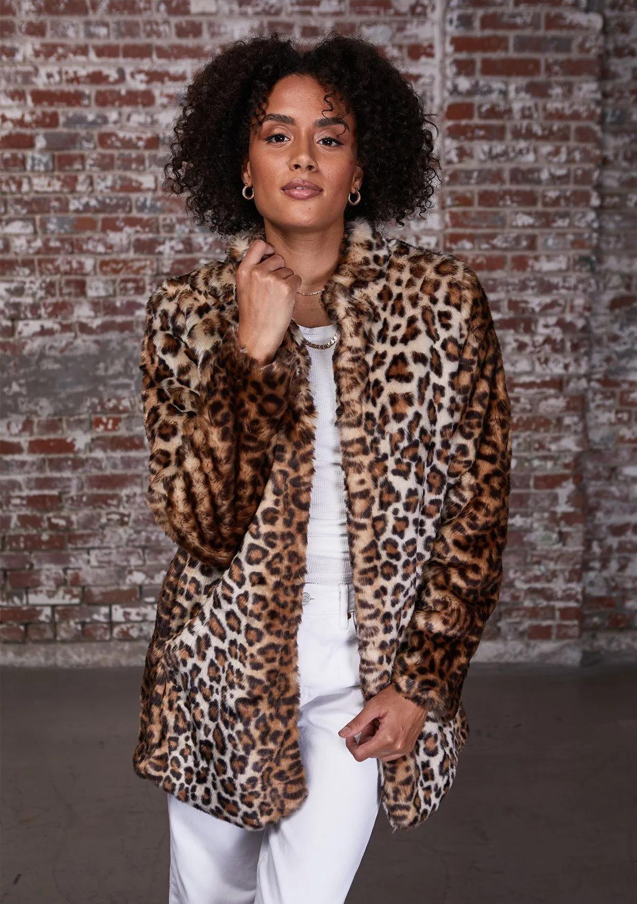 Hot Spot Faux Fur Leopard Coat