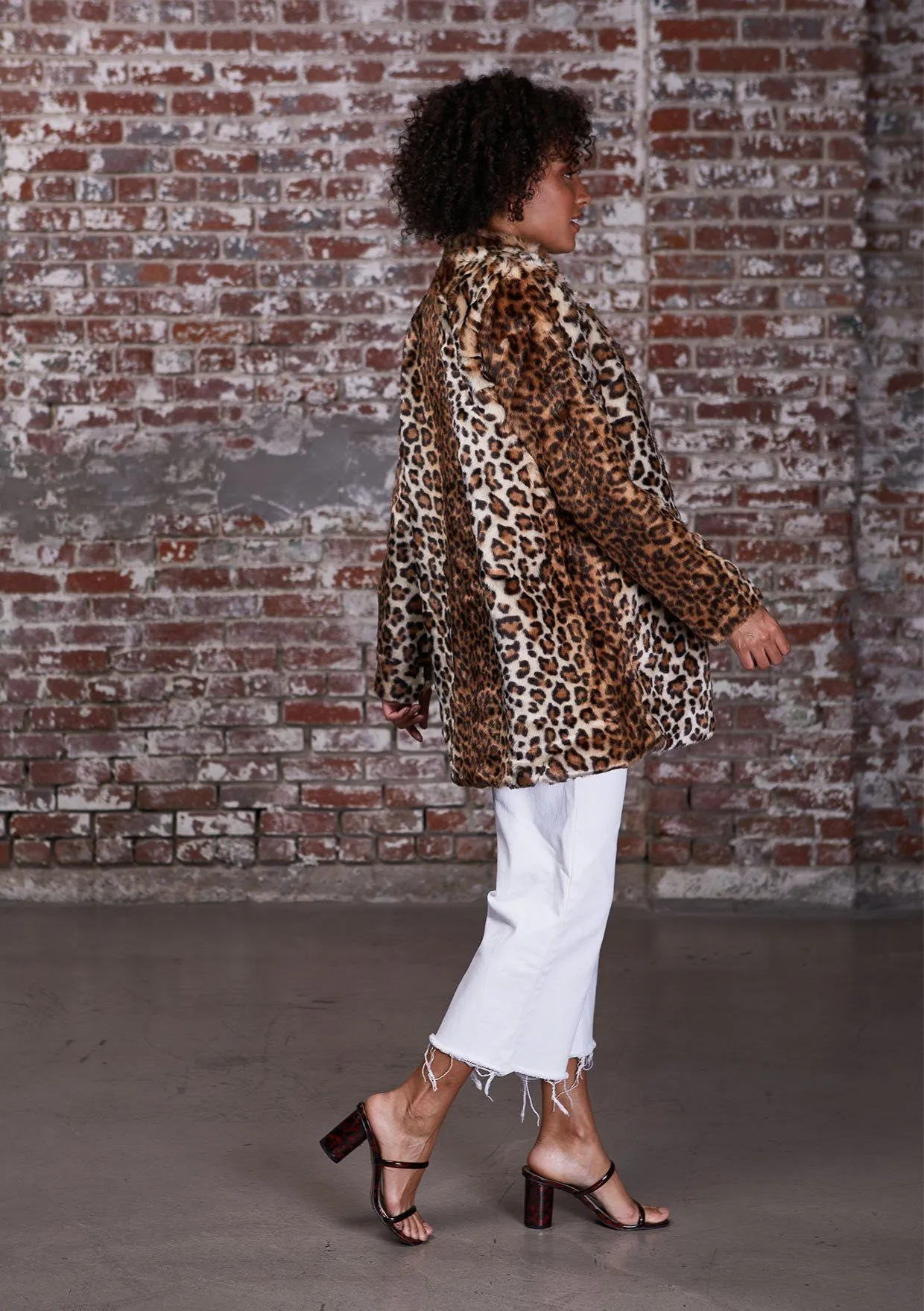 Hot Spot Faux Fur Leopard Coat