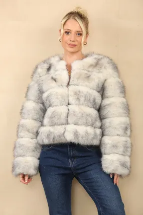 Husky Two Tone Super Soft Faux Fur Jacket - Salma