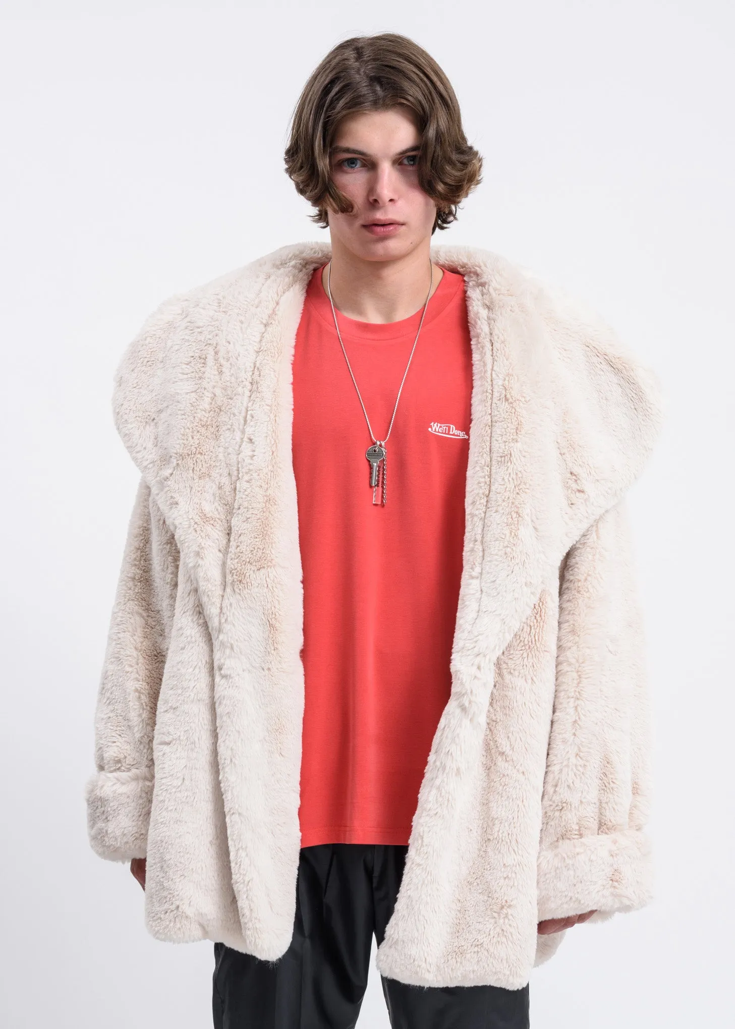 Ivory Faux Fur Coat