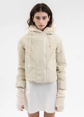 IVORY PADDED SHEARLING JACKET