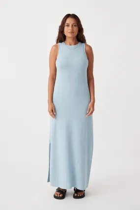 Izi Organic Linen Cotton Maxi Dress - Sky
