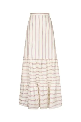 Julieta Linen Maxi Skirt / Lila Stripes