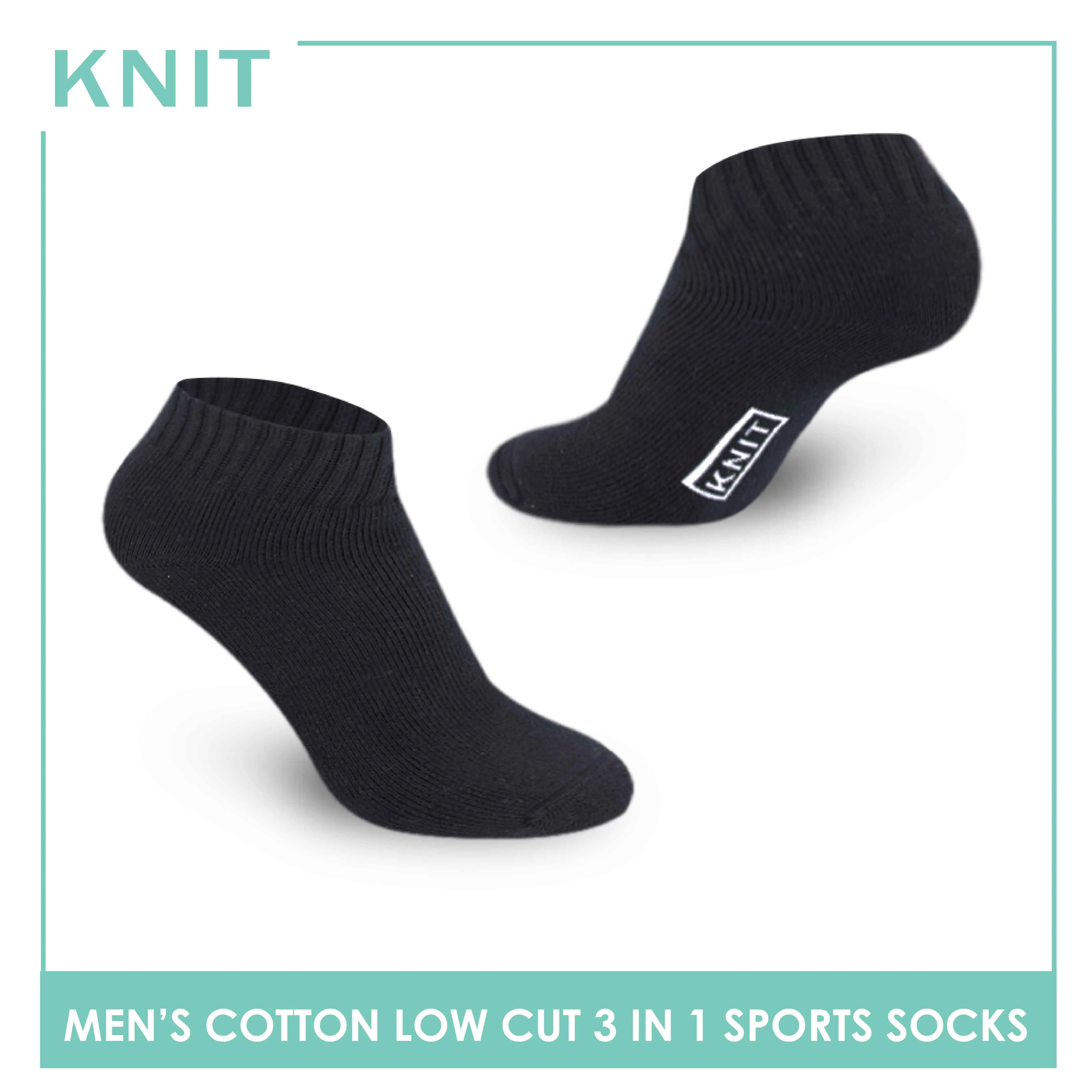 Knit Men’s Cotton Ankle 3-in-1 Thick Sports Socks KMSKG1
