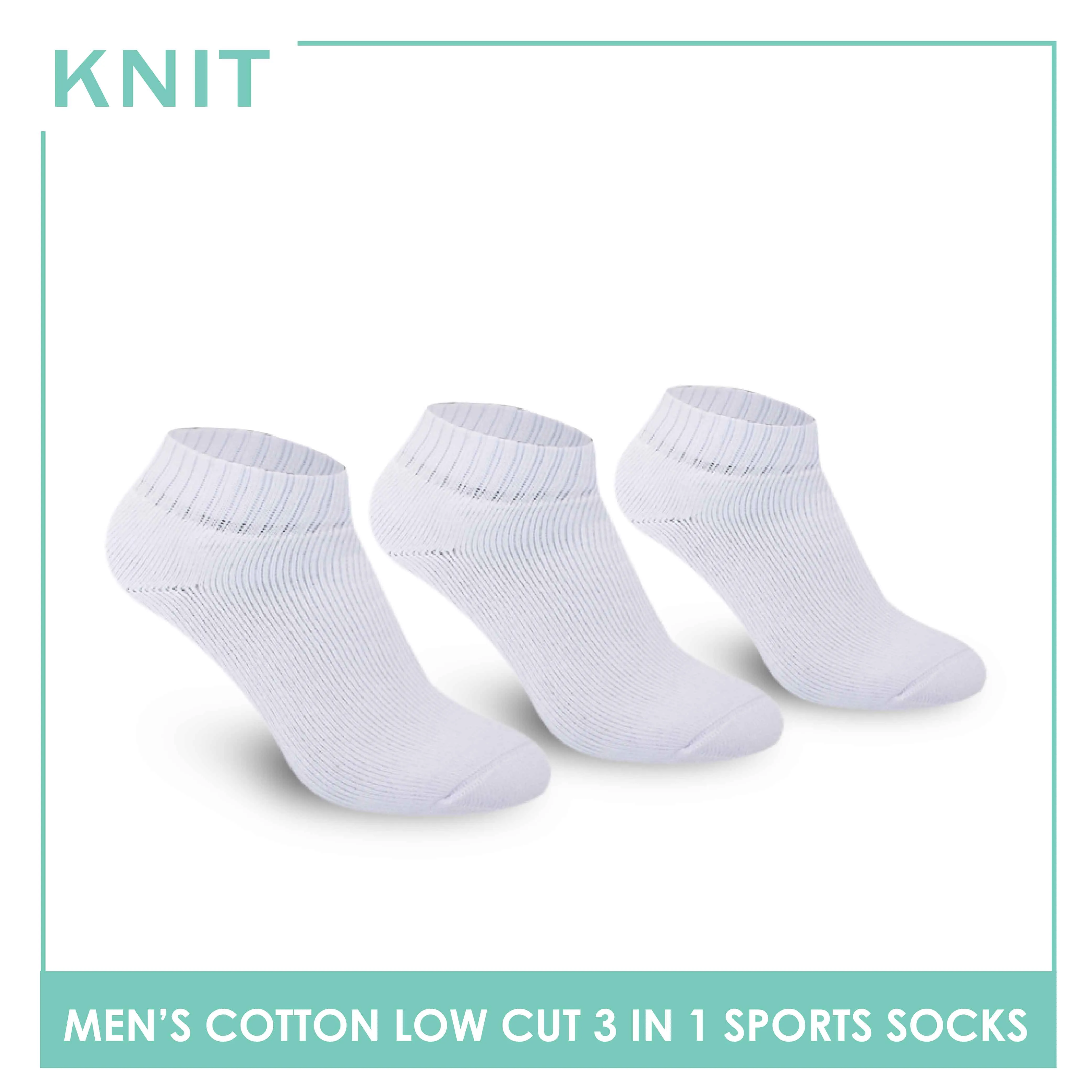 Knit Men’s Cotton Ankle 3-in-1 Thick Sports Socks KMSKG1