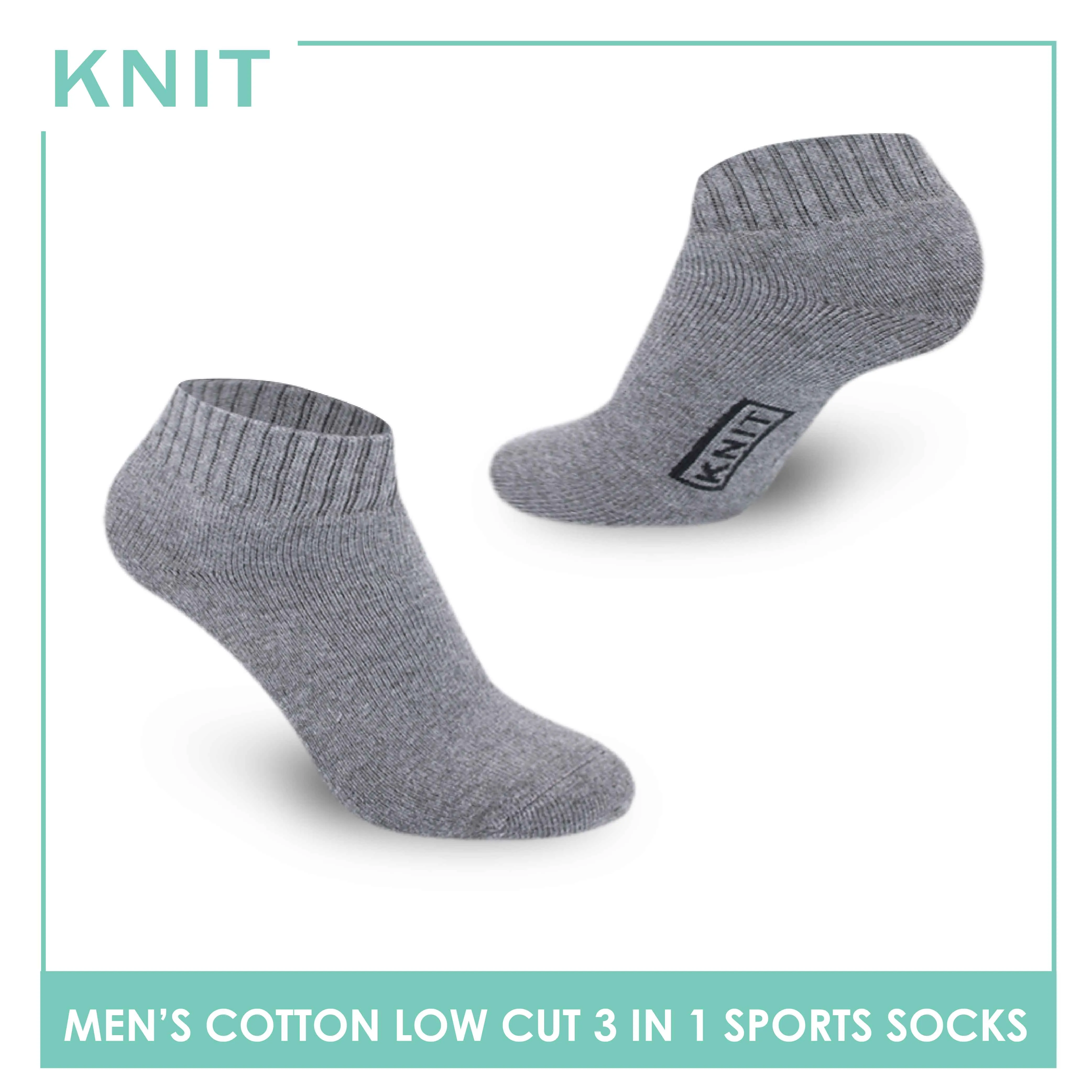 Knit Men’s Cotton Ankle 3-in-1 Thick Sports Socks KMSKG1