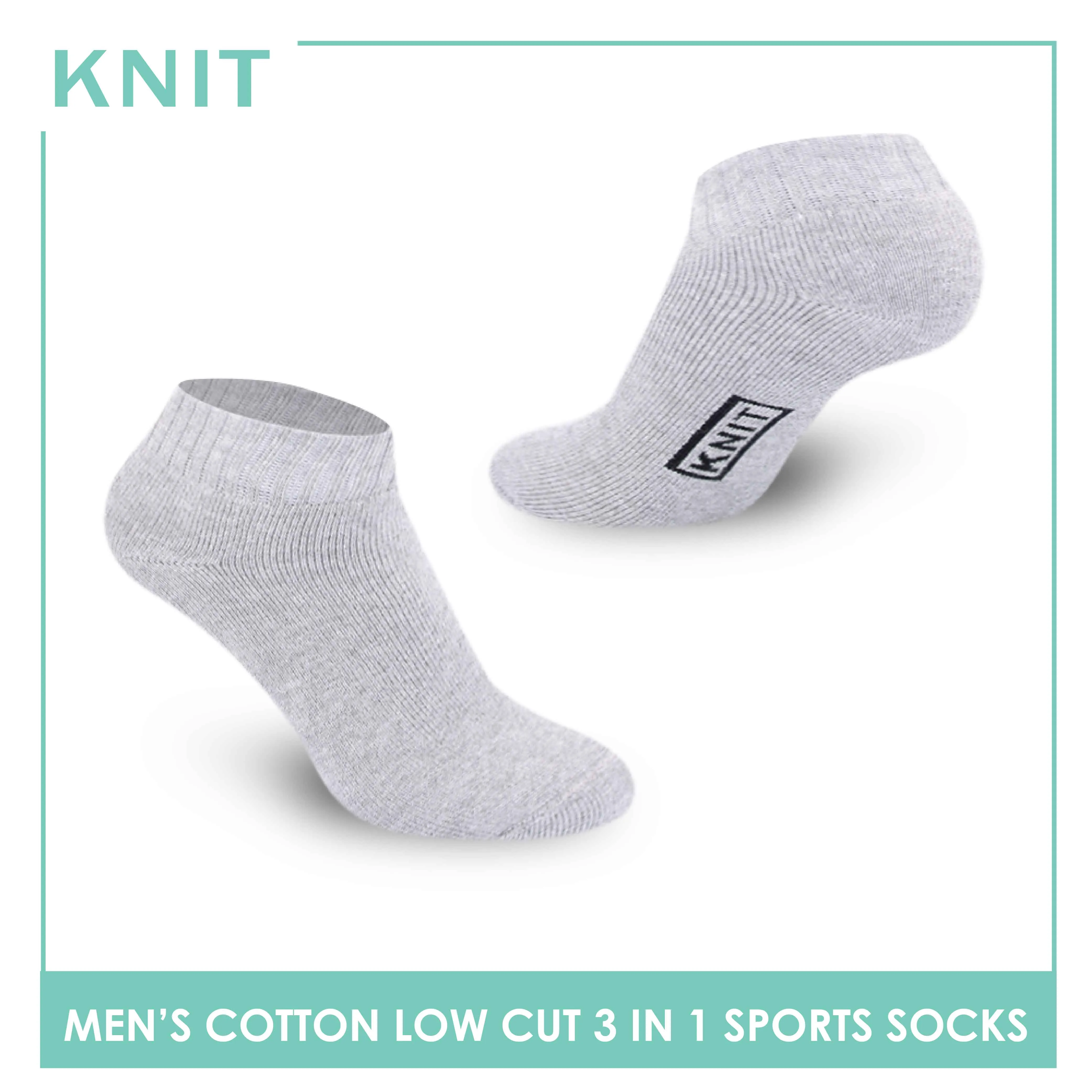 Knit Men’s Cotton Ankle 3-in-1 Thick Sports Socks KMSKG1