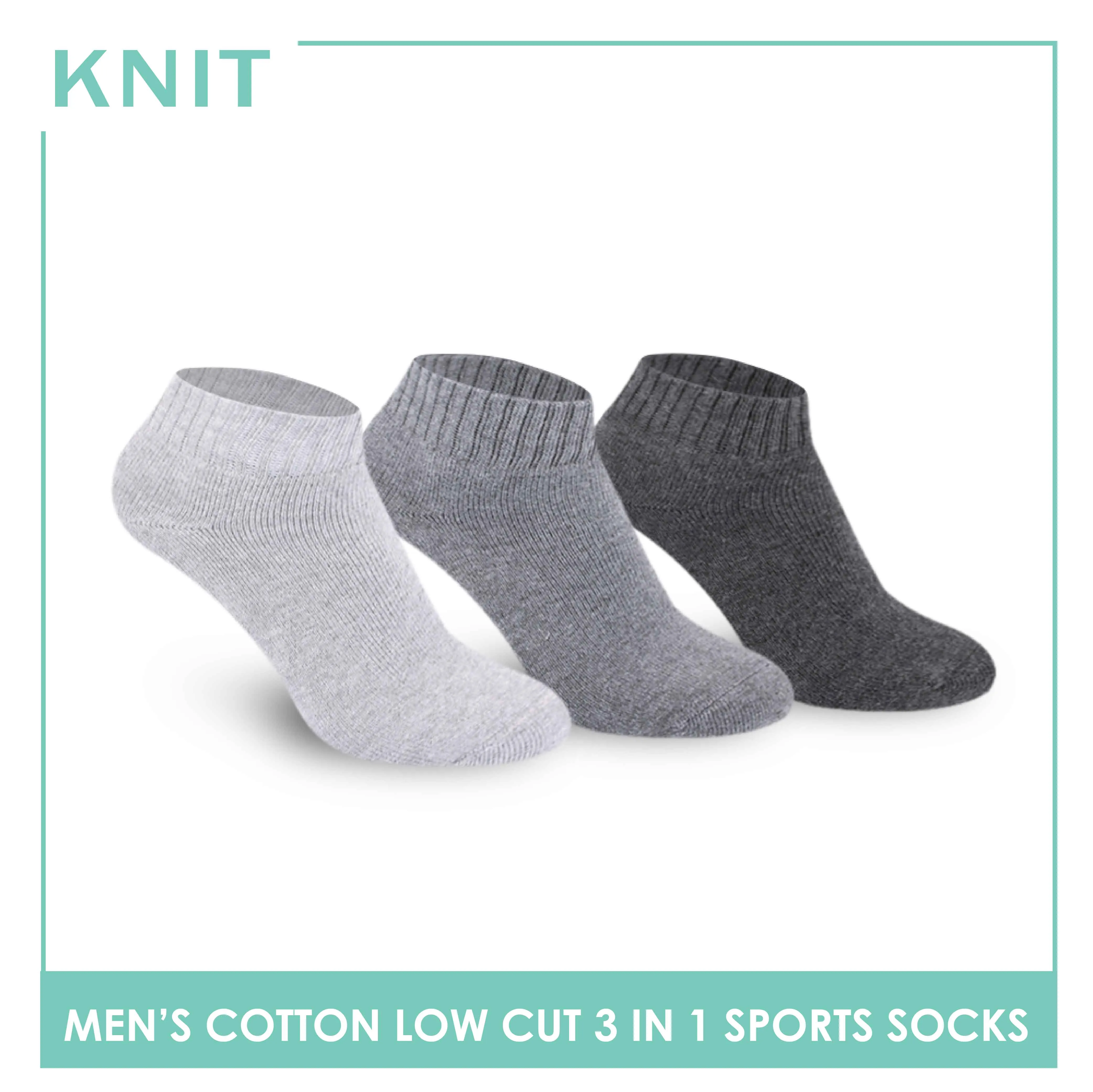 Knit Men’s Cotton Ankle 3-in-1 Thick Sports Socks KMSKG1