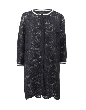Lace Coat With Trim