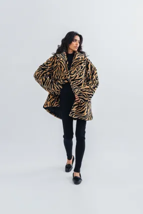 Ladies Tiger Print Long Coat