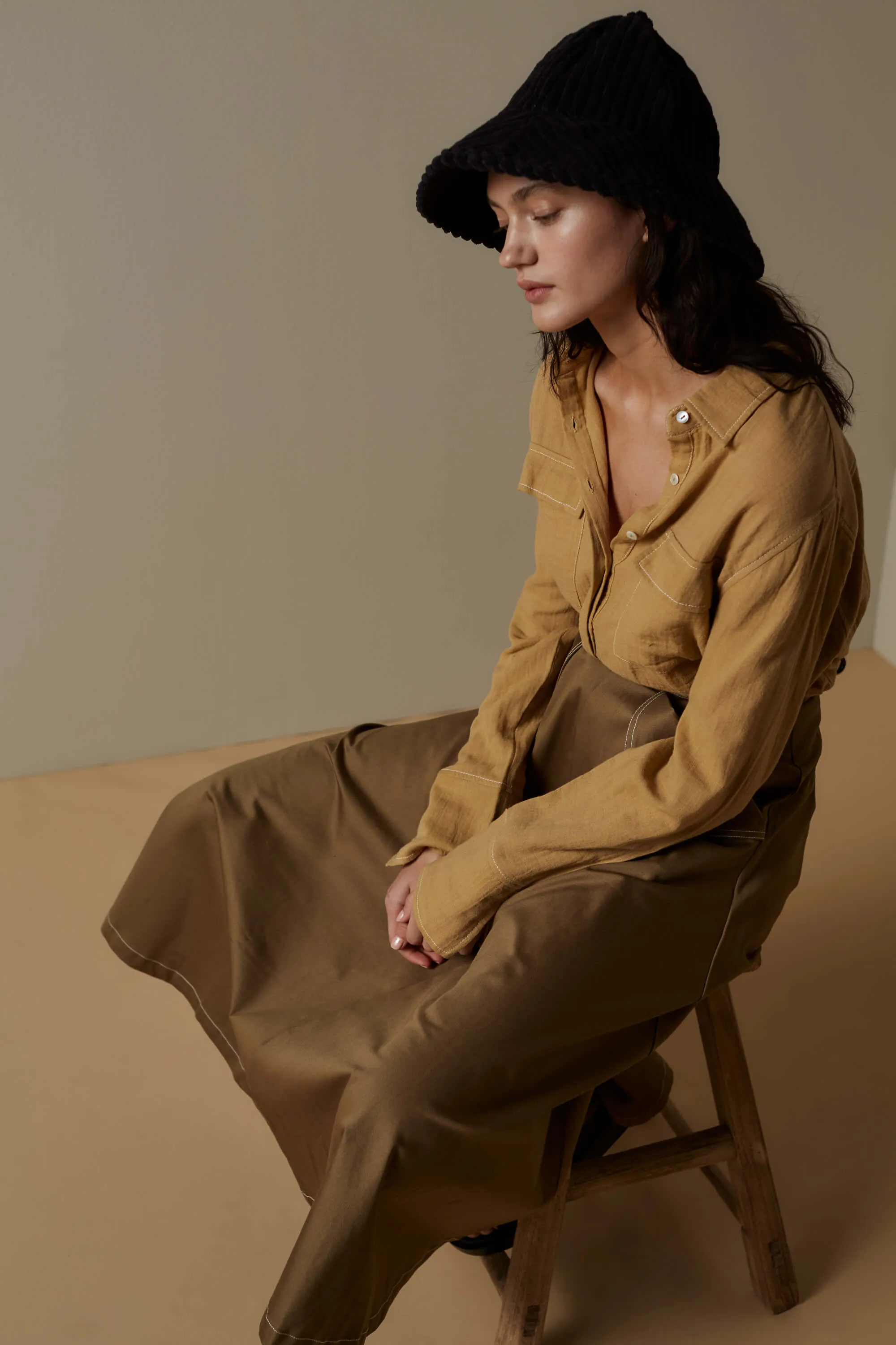 LAURYN MAXI SKIRT - KHAKI