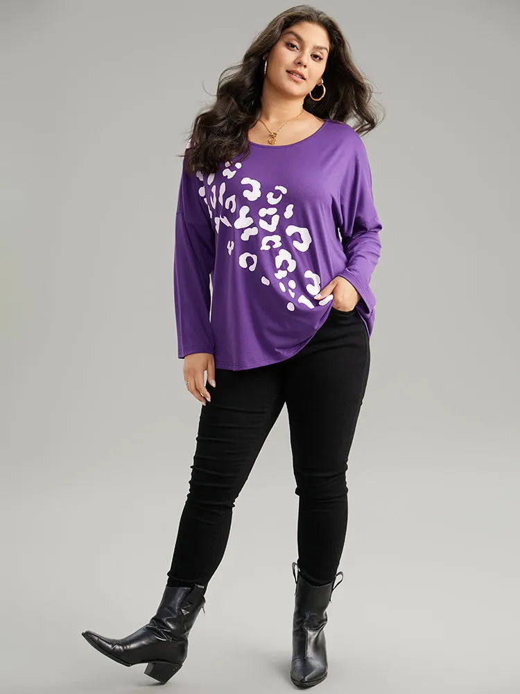 Leopard Print Two Tone T-shirt
