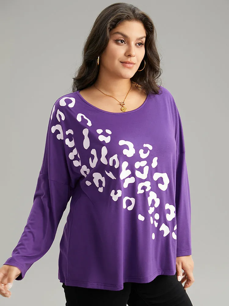 Leopard Print Two Tone T-shirt
