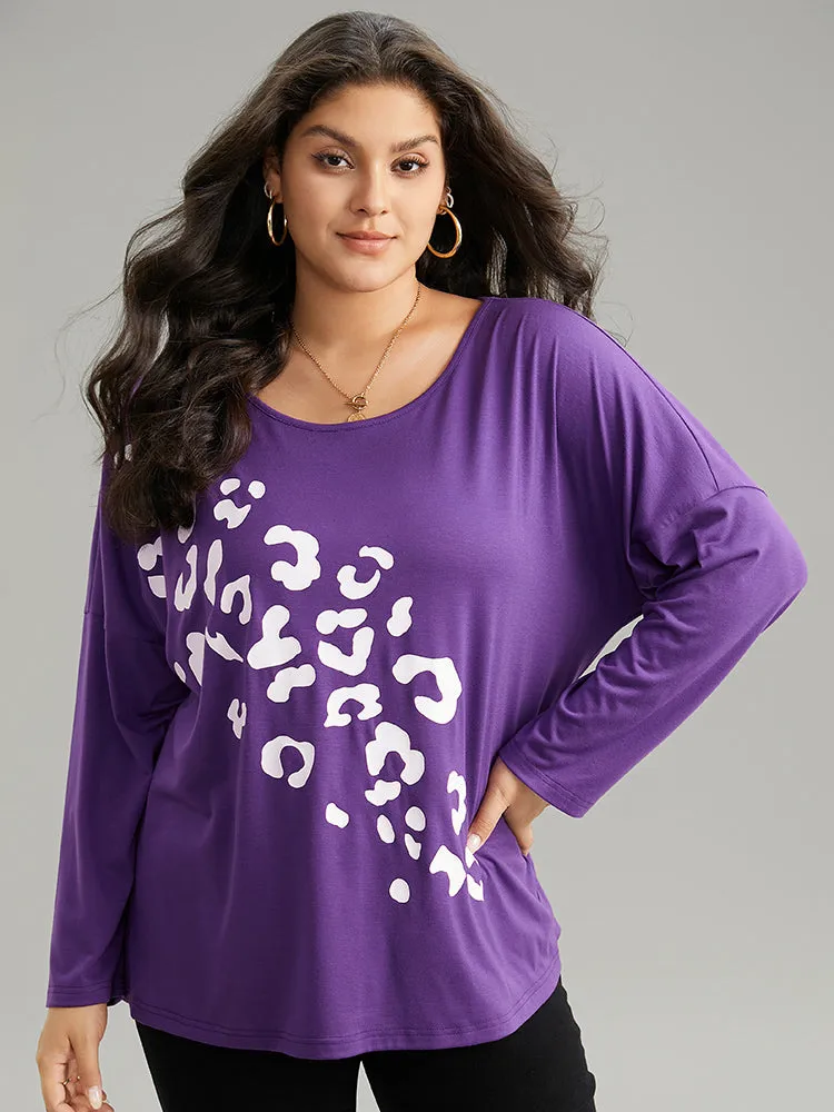 Leopard Print Two Tone T-shirt